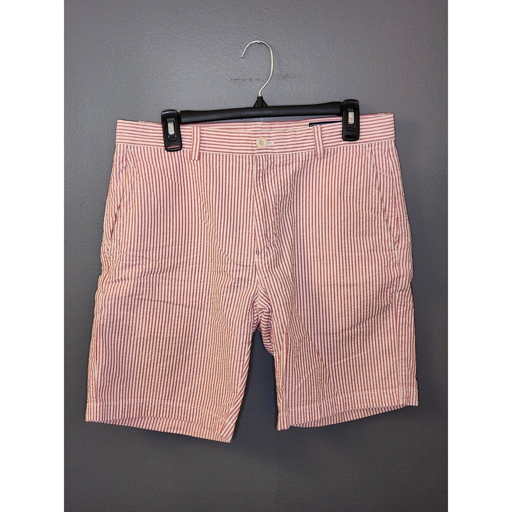 Vineyard‎ Vines Breaker Shorts Men's 32 Seersucker Pink White Striped 9" Preppy